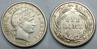 Strieborná minca 10 Centov USA 1913 XF, Barber Dime - Kliknutím na obrázok zatvorte -